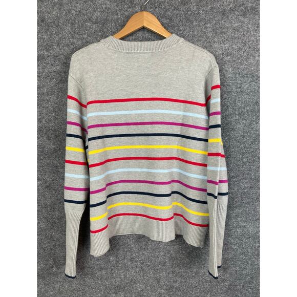 LA Ligne Sweater Women’s Size 1X Gray multi color strips - Picture 5 of 7